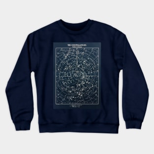 Vintage STAR CONSTELLATIONS MAP POSTER circa 1900s Crewneck Sweatshirt